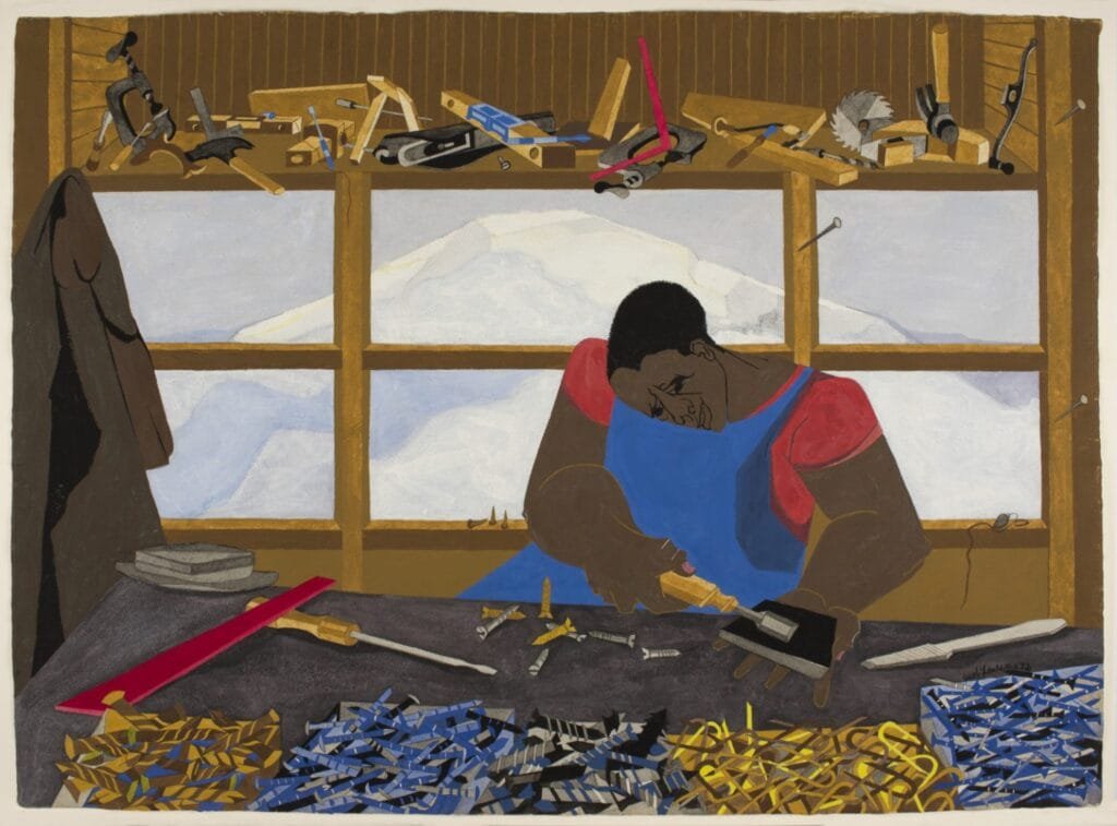 Who was Jacob Lawrence? The Harlem Renaissance Migration Series Artist Builders No. 1 jacoblawrence